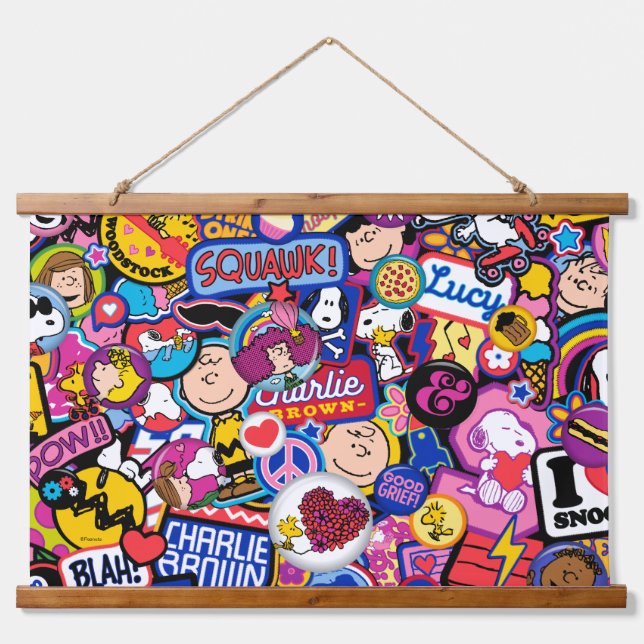 Peanuts | Mixtape Patch Pattern Hanging Tapestry (Front)