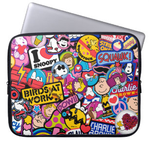 Peanuts   Mixtape Patch Pattern Laptop Sleeve
