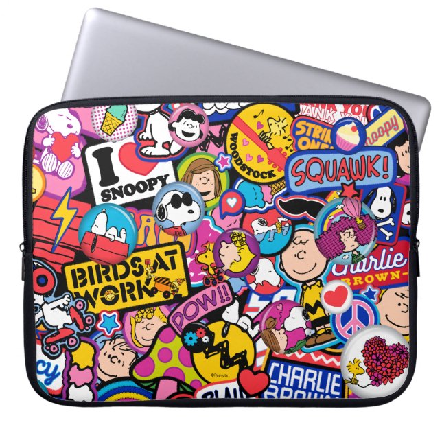 Peanuts | Mixtape Patch Pattern Laptop Sleeve (Front)