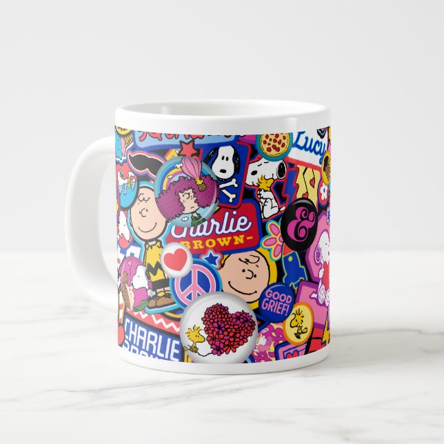 Peanuts | Mixtape Patch Pattern Large Coffee Mug (Front Left)