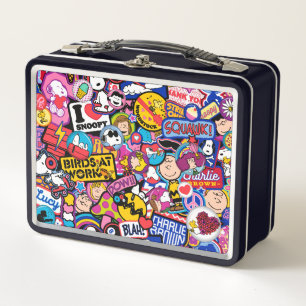 Peanuts Mixtape Patch Pattern Metal Lunch Box