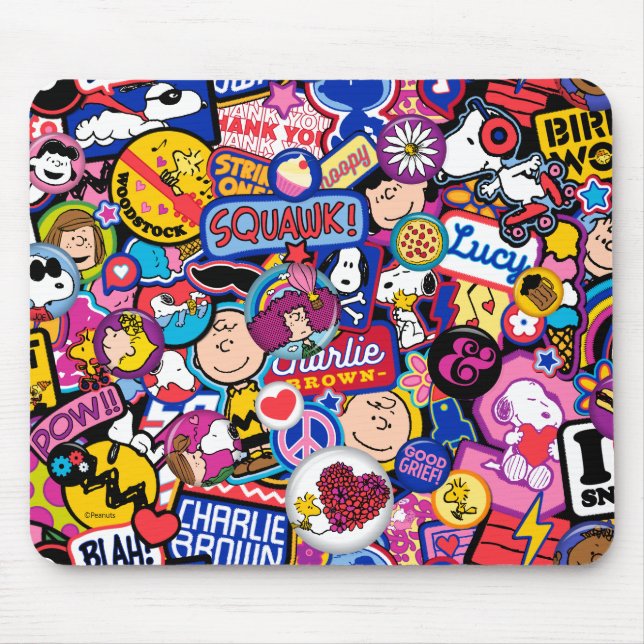 Peanuts | Mixtape Patch Pattern Mouse Mat (Front)