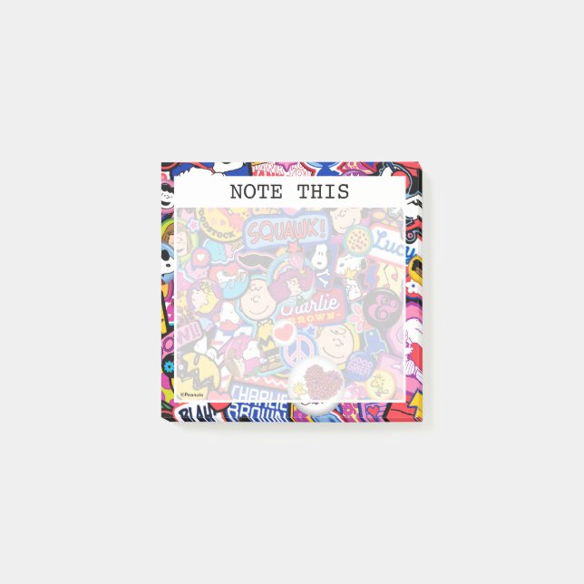 Peanuts | Mixtape Patch Pattern Post-it Notes (Front)