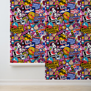 Peanuts Mixtape Patch Pattern Wallpaper