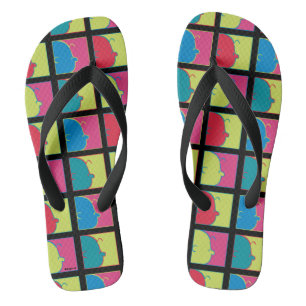 Peanuts   Modern Pop Art Charlie Brown Flip Flops