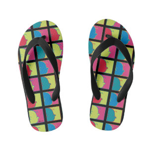 Peanuts   Modern Pop Art Charlie Brown Kid's Flip Flops