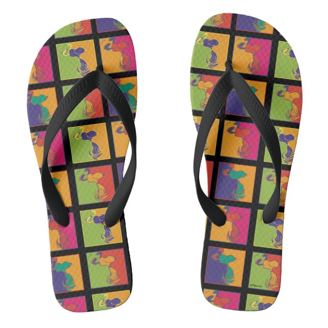 Peanuts | Modern Pop Art Snoopy Flip Flops (Footbed)
