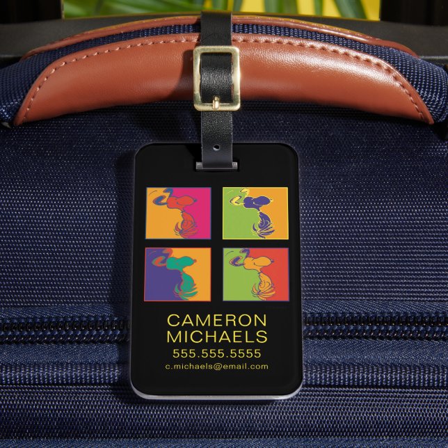 Peanuts | Modern Pop Art Snoopy Luggage Tag (Front Insitu 2)
