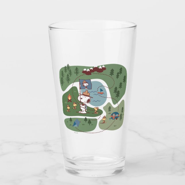 Peanuts | Nestled in the Mountains Campsite Glass (Front)