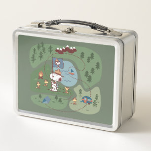 Peanuts Nestled in the Mountains Campsite Metal Lunch Box