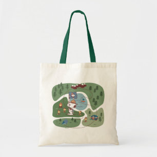 Peanuts   Nestled in the Mountains Campsite Tote Bag