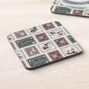 Peanuts Old Fashioned Sleigh Rides Pattern Coaster