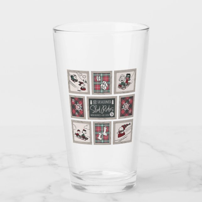 Peanuts | Old Fashioned Sleigh Rides Pattern Glass (Front)