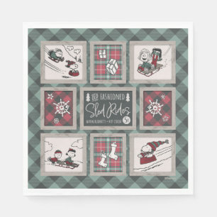 Peanuts   Old Fashioned Sleigh Rides Pattern Napkin