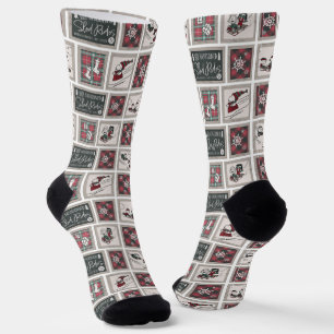 Peanuts   Old Fashioned Sleigh Rides Pattern Socks