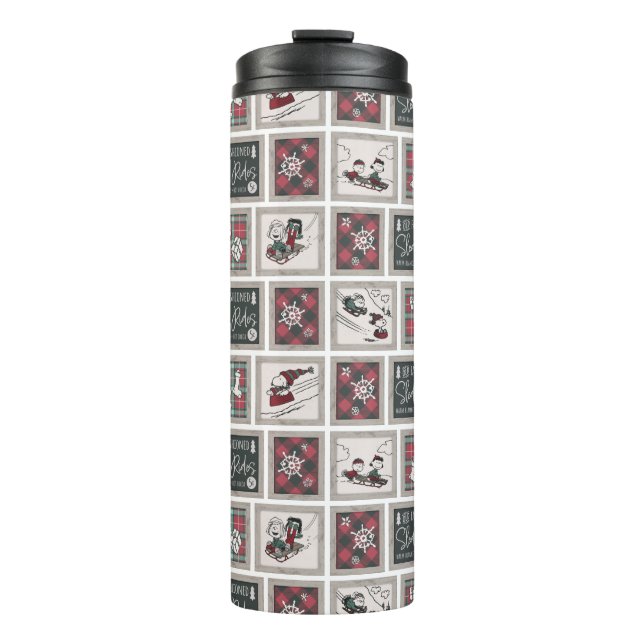 Peanuts | Old Fashioned Sleigh Rides Pattern Thermal Tumbler (Front)