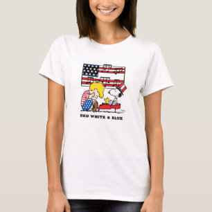 Peanuts   Patriotic Schroeder, Woodstock & Snoopy T-Shirt