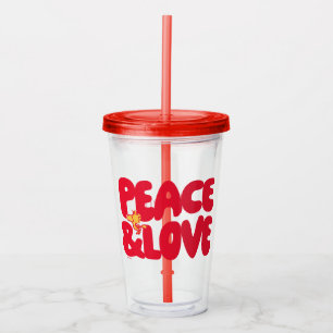 Peanuts   Peace & Love Woodstock Acrylic Tumbler
