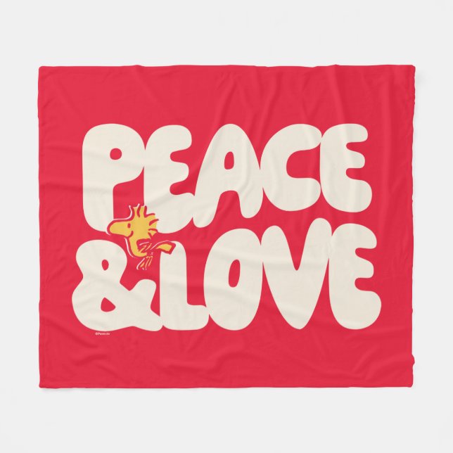 Peanuts | Peace & Love Woodstock Fleece Blanket (Front (Horizontal))