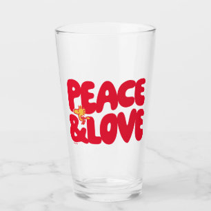 Peanuts Peace & Love Woodstock Glass