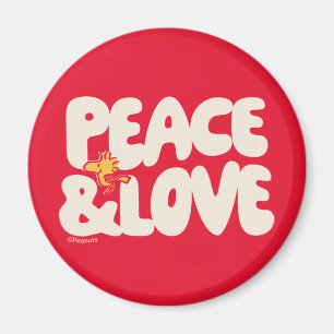 Peanuts   Peace & Love Woodstock Magnet