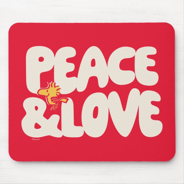 Peanuts | Peace & Love Woodstock Mouse Mat (Front)