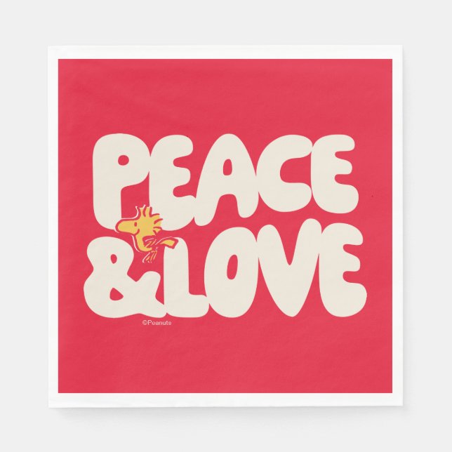 Peanuts | Peace & Love Woodstock Napkin (Front)