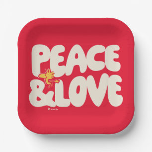 Peanuts   Peace & Love Woodstock Paper Plate