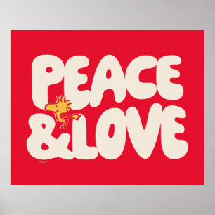 Peanuts Peace & Love Woodstock Poster