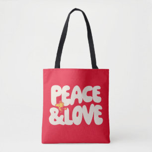 Peanuts   Peace & Love Woodstock Tote Bag