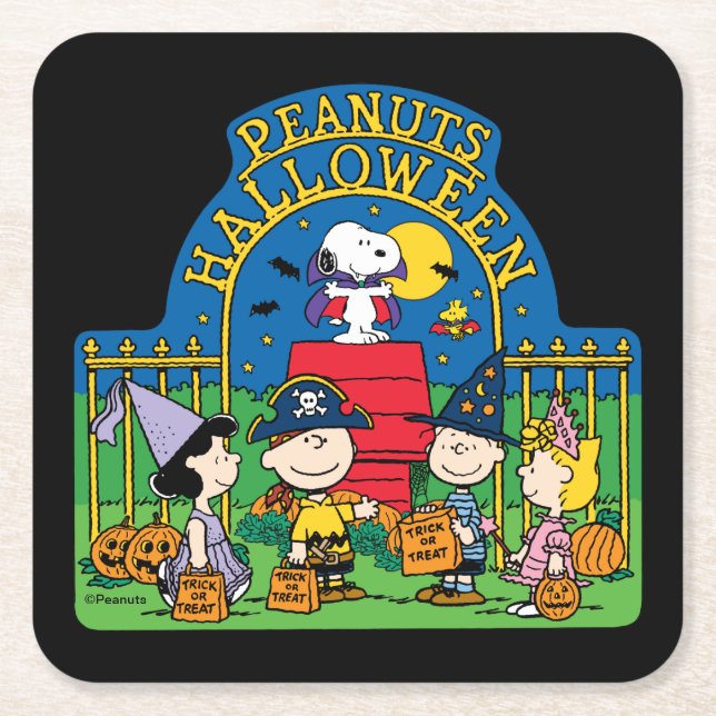 Peanuts | Peanuts Halloween Square Paper Coaster (Front)