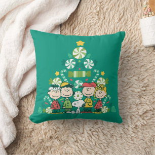Peanuts   Peppermint Christmas Tree Cushion