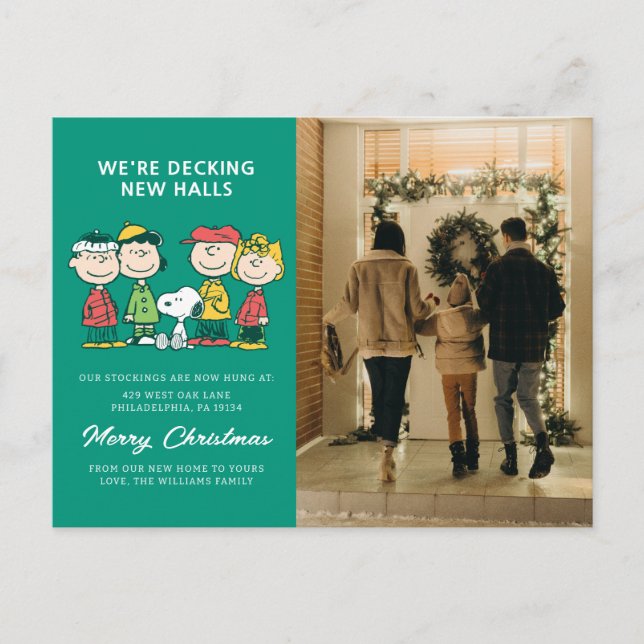 Peanuts | Peppermint Christmas Tree Holiday Postcard (Front)