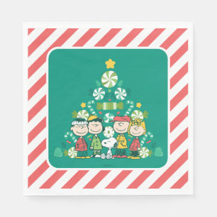 Peanuts Peppermint Christmas Tree Napkin