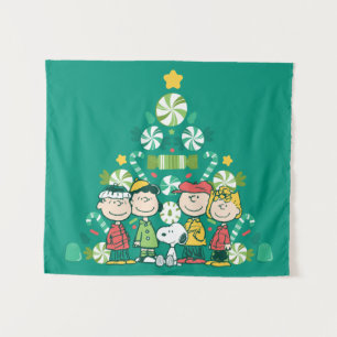 Peanuts   Peppermint Christmas Tree Tapestry