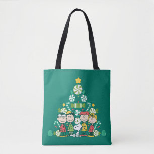 Peanuts   Peppermint Christmas Tree Tote Bag