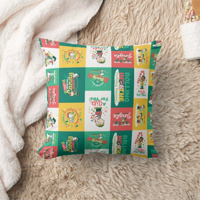 Peanuts Peppermint Dreams | Holiday Pattern Cushion (Blanket)