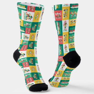 Peanuts Peppermint Dreams   Holiday Pattern Socks