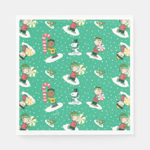 Peanuts Peppermint Dreams Snowflake Pattern Napkin
