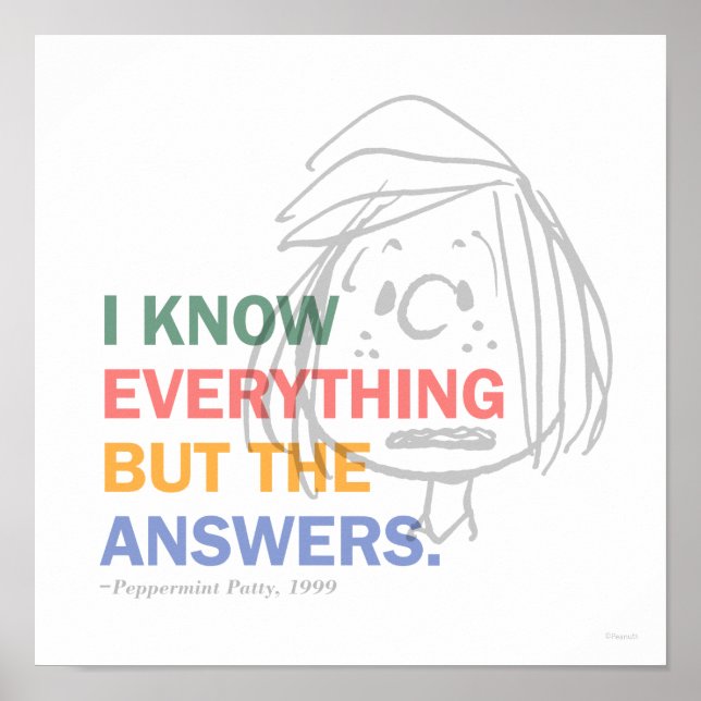 Peanuts | Peppermint Patty 1999 Grey Poster (Front)