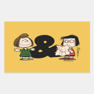 Peanuts   Peppermint Patty & Marcie Rectangular Sticker