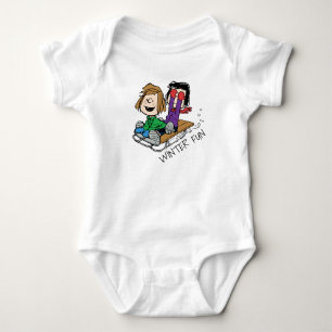 Peanuts Peppermint Patty & Marcie Sled Riding Baby Bodysuit