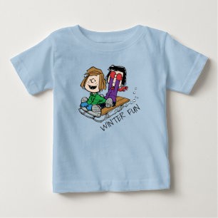 Peanuts Peppermint Patty & Marcie Sled Riding Baby T-Shirt