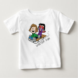 Peanuts   Peppermint Patty & Marcie Sled Riding Baby T-Shirt