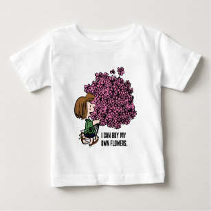 Peanuts   Peppermint Patty Pink Bouquet Baby T-Shirt