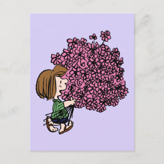 Peanuts | Peppermint Patty Pink Bouquet Postcard