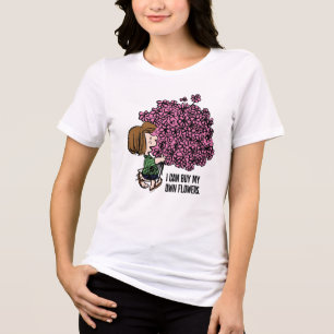 Peanuts   Peppermint Patty Pink Bouquet Tri-Blend Shirt