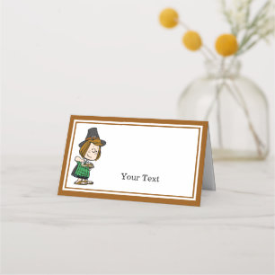 Peanuts Peppermint Patty Thanksgiving Dinner Place Card