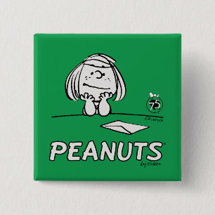 Peanuts   Peppermint Patty Thoughts 15 Cm Square Badge