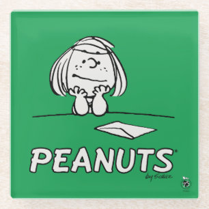 Peanuts Peppermint Patty Thoughts Glass Coaster